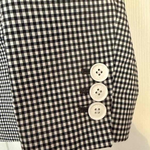 Talbots Black and White Gingham Check Classic Blazer Sz 14 Fully Lined Pristine - Picture 3 of 14